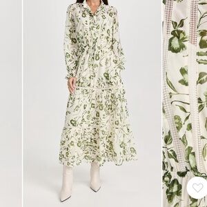 Lost & Wander floral white and green dress